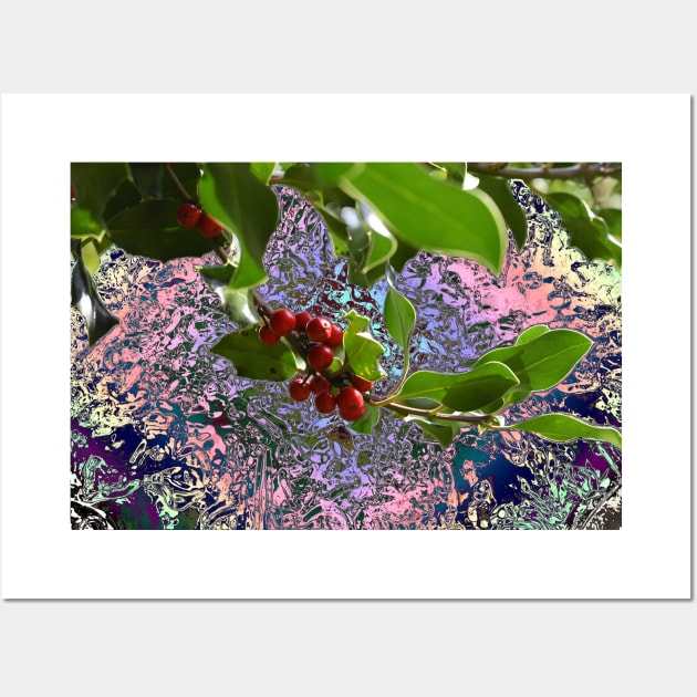 Abstract Holly Branch Composition Wall Art by mavicfe